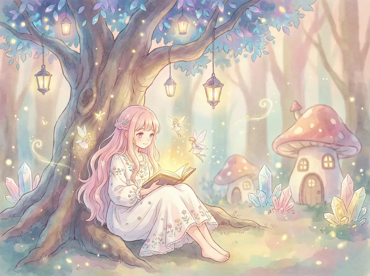 乱伦小说合集 - 魔法森林中阅读故事书的粉发少女与精灵